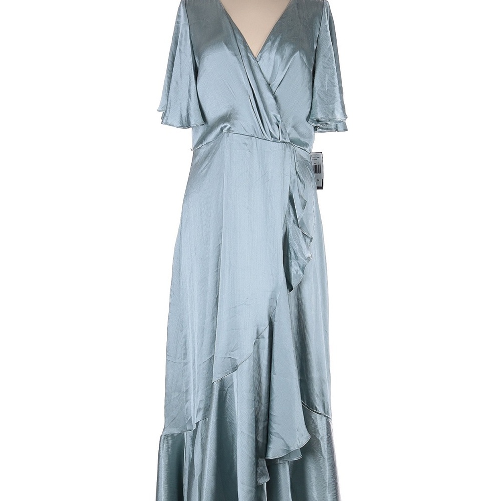 NWOT Taylor Elegant Blue Wrap Dress